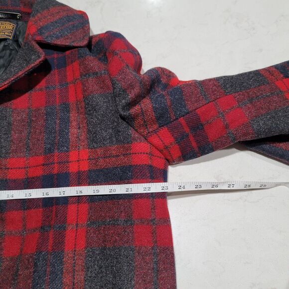 VTG Pendleton Wool Jacket Made In USA Plaid Large Over Coat Quilted Lining EUC - Picture 4 of 14